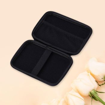 Portable Hard Carrying Travel Case in Black - Waterproof Electronics Organizer Pouch for Charger Cables | Universal Cable
