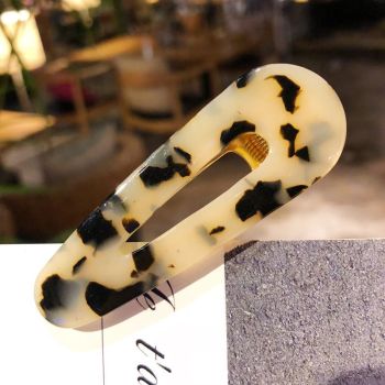 4Pcs Acetate Hair Clip Bangs Clip - Women Resin Marble Pattern Geometric Duckbill Clamps Alligator Hair Clips Hairpins Side Clip