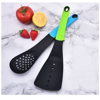 Kitchen Utensil Set Cooking Tools with Rotating Carousel Elevated Handles Gadget Set Heat Resistant Non-Stick Silicone 7 PCS