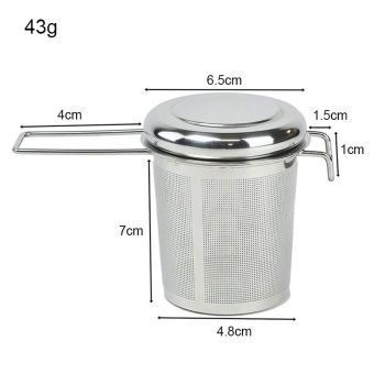 Large Capacity Tea Strainer With Folding Handle And Lid,Hanging On Teapots Mugs Cups To Steep Loose Leaf Tea And Coffee(Silver)