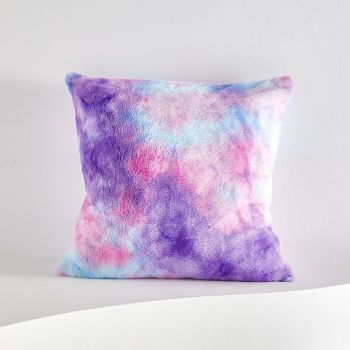 Soft Faux Fur Throw Pillow Covers Pack of 2 Peach Decorative Tie Dye Throw Girls Pillow Covers Cute Cushion Cases Pillowcases