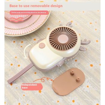 Mini Desktop Decoration Fans Cute Pet Deer Rechargeable Small Electric Fan Student Dormitory Decoration Fan