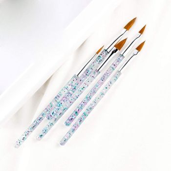 Nail Art Painting Liner Acrylic Brush Gel 3D Carved Powder DIY Manicure Pen Kit Set 5 PCS For Starter