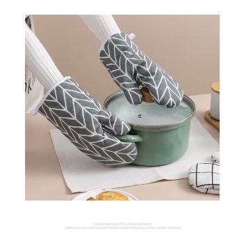 Oven Mitts and Potholders BBQ Gloves-Oven Mitts and Pot Holders with Recycled Infill Silicone Non-Slip Cooking Gloves （a pair）