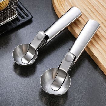 2 Pcs Stainless Steel Ice Cream Scoop, Heavy Duty Ice Cream Scooper with Trigger Metal Icecream Scoop Spoon for Fruit Scoop