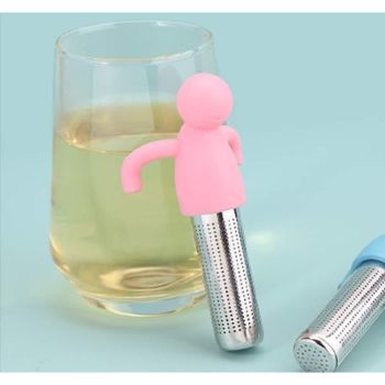 Infuser for Loose Leaf Tea Cute Tea Strainer Stainless Steel Extra Fine Mesh Tea Steeper Filter for Cup Mug Silicone Handle （2pc）
