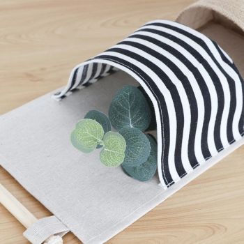 Wall Hanging Storage Bag, Over The Door Organizer, Wall Mounted Hanging Closet Organizer, 3 Pockets Linen Cotton Bathroom 2Pack