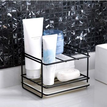 Kitchen Sponge Holder Sink Organiser Dishwashing Liquid Soap Brush Towel Drainer Rack Bathroom Storage