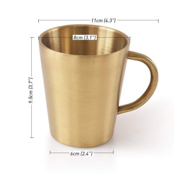 Stainless Steel Cups with Handles, Metal Mug, Double Wall Drinking Cups for BBQ/Home/Office/Party – Tyrant Gold