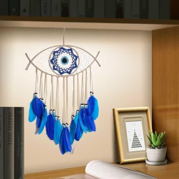 Feather Evil Eye Dream Catcher Natural Handmade Materials Moderate , Dream Catcher for Girls Bedroom