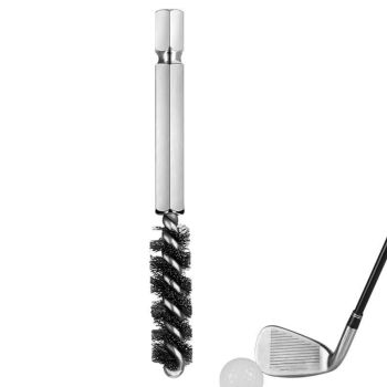 Golf Clubs Head Brush, 2 Pieces, Silver Steel Golf Club Wire Brush Golf Shaft Ferrules Cleaning Tool Electric Drill Wire Brush