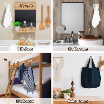 Adhesive Hat Hooks for Wall Hat Hanger Hat Hooks Hat Pegs Wood Hooks Self Adhesive Hooks Wooden Hat Rack Coat Hooks(4 Pcs)