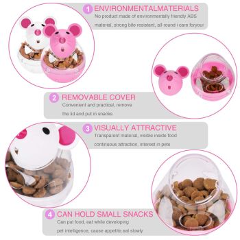 Cat Slow Feeder Cat Food Ball Mice Tumbler Shaped Pet Treat Ball Cat Food Toy Ball Pet Food Ball (2pcs)