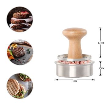 Hamburger Press, Stainless Steel Burger Press Hamburger Maker, Hamburger Patty Maker, Non Stick Hamburger Mold for Easily