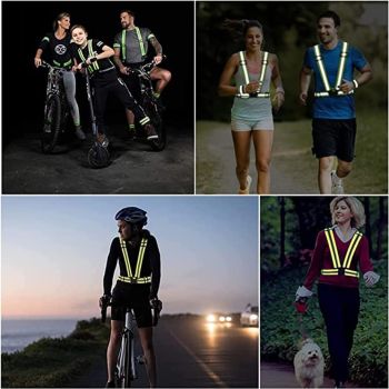 Reflective Safety Vest Hi-Vis for Women Men High Visibility Adjustable Security Belt Straps Warning Vests Night Work Outdoor