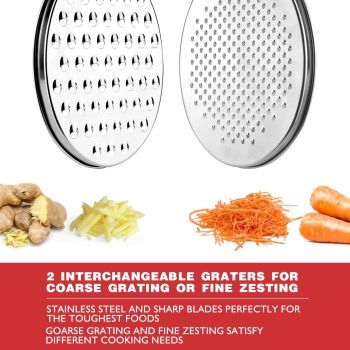 Cheese Grater Citrus Lemon  with Food Storage Container & Lid - Perfect For Soft Cheddar Cheeses, Ginger, Vegetables, Butter