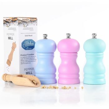 3 PCS Manual Pepper Grinder,Adjustable Salt and Pepper Colorful Seasoning Bottle Multi-Purpose Pepper Grinder for Kitchen