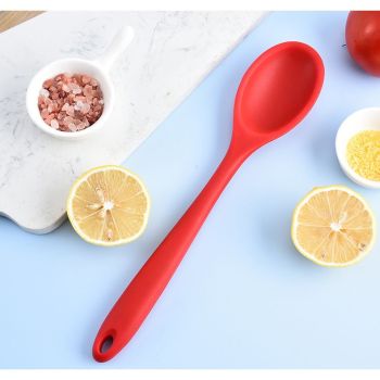 2 Pieces Small Multicolored Silicone Spoons Nonstick Kitchen Spoon Silicone Serving Spoon Stirring Spoon for Kitchen Cooking