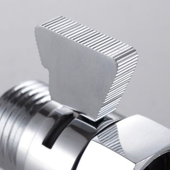 Full Brass Shower Head Flow Control and Shut OFF Valve for Shower Head, Hand Shower, or Bidet Sprayer etc