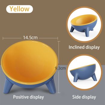 Tilted Cat Bowl Slanted Dog Bowl Non-Slip Raised Pet Food Bowl with Triangular Stand for Small Pets Non-Spill Cat Supplier Feeder