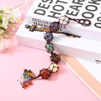 Handmade Crystal Window Car Hanging Ornaments Decoration Feng Shui Ornament Yoga Meditation Car Decoration Tumbled Palm （2pcs）