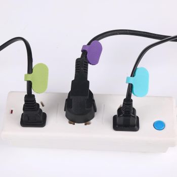 48 pcs Cable Labels, Multi-Color Write On Cord Labels, Self-Adhesive Nylon Cord Tags for Electronics, Reusable Network Wire Tags