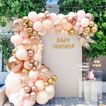 Orange Balloon Arch Kit Metallic Chrome Ballons with  Globos and Rose Gold Confetti Latex Balloon Wedding Birthday Party Decor