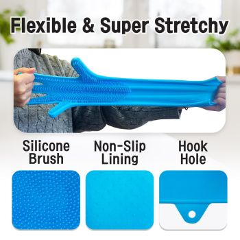 Reusable silicone dishwashing Household Cleaning Dishwashing gloves Bathroom,Pet Bathing, Cars, Fruit and More