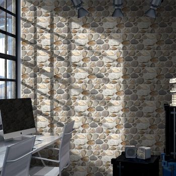 Brown Brick Wallpaper Peel and Stick Wallpaper Self-Adhesive Stone Wallpaper Brick Contact Paper Fireplace Kitchen Backsplash