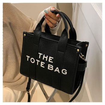 The Tote Bag for Women, Leather Tote Bag with Zipper Mini Personalized Top Handle Crossbody Handbags （black）