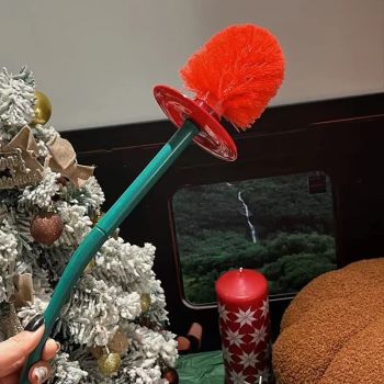Cherry Toilet Brush and Holder Set Creative Cherry Giraffe Shape Round Bowl Scrubber Cleaner Set for Bathroom Kitchen (Cherry)