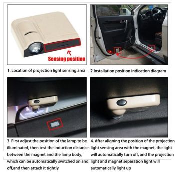 Custom Logo Wireless LED Projector, Car Door Welcome Light Car Door Step Courtesy Welcome Lights for Cars,Trucks, Supercars,2pcs