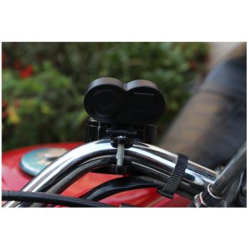 Motorcycle Phone,Handlebar Power Cigarette Lighter Socket Single USB Blue LED Waterproof for Electronic Devices