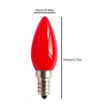 E12 Bulb Red LED Color Light Bulbs 1W LED Bulb Transparent Night Light Bulb for Holiday Decoration Home Lighting, 8 Pack