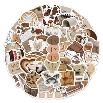 60 Pcs Vintage Stickers, Waterproof Scrapbook Aesthetic Sticker, Daily Planner, Water Bottles, Handbook Junk Diary Stickers