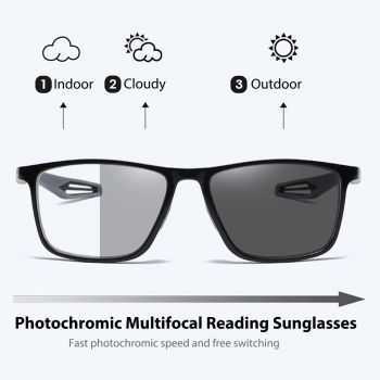Photochromic Progressive Multifocus Reading Glasses Blue Light Blocking Multifocal Readers Spring Hinge Sunglasses