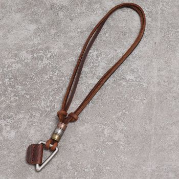 Leather Necklace for Men Double Circle Rings Leather Rope Pendant Necklace Leather Chain Disc Ring Necklace Vintage Jewelry Gift