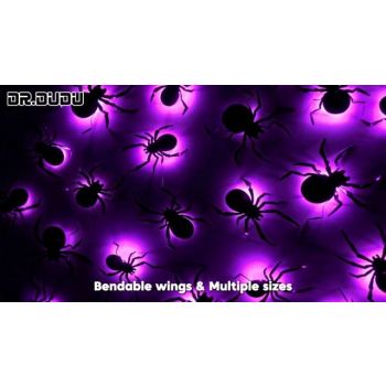 45-Pack 3D Glowing Spiders Halloween Decor for Walls, Mirrors, Windows & Spooky Spaces (purple)