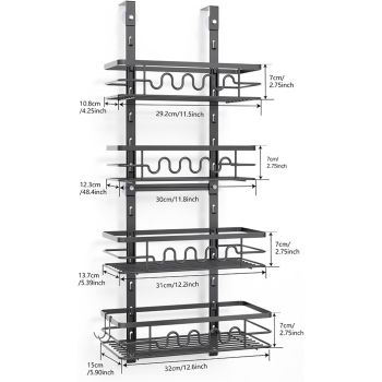 4 Tier Adjustable Baskets Over Door Pantry Organiser for Home Kitchen