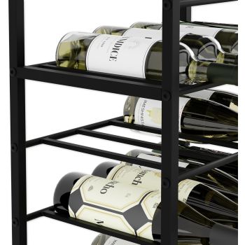 CARLA HOME Freestanding Wine Rack for 20 Bottles with Wood Countertop and Sturdy Metal Frame