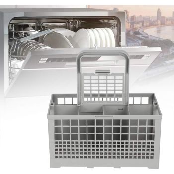 CARLA HOME 8 Slot Universal Dishwasher Cutlery Basket with Handle and Lid which Fits Most Brands (240mm X 135mm X 122mm)