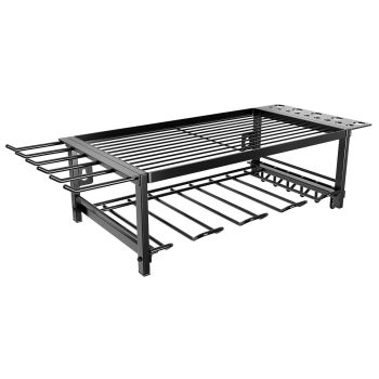 CARLA HOME 2-Tier Power Tool Rack Organizer Wall Mount with Drill Holder & Wrench Hooks for Cordless Tools & Workshop Organization