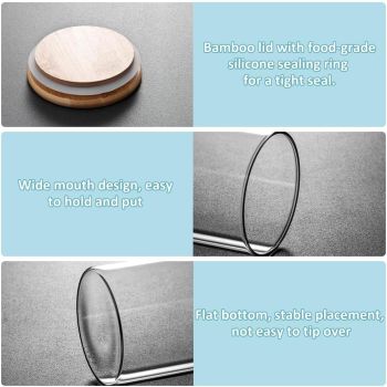 CARLA HOME 12 Pack Glass Storage Jars with Bamboo Lids for Kitchen Pantry, Pasta, Snacks, Cookies, Candy & More