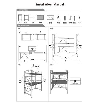 CARLA HOME 3-Tier Microwave Oven Rack with Adjustable Metal Kitchen Shelf Stand for Countertop Storage and 6 Hooks for Utensils