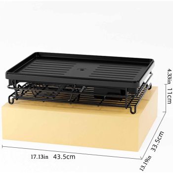 CARLA HOME 2-Tier Dish Drying Rack for Kitchen Counter with Drainboard, Utensil Holder, Cup Rack & Cutlery Organizer