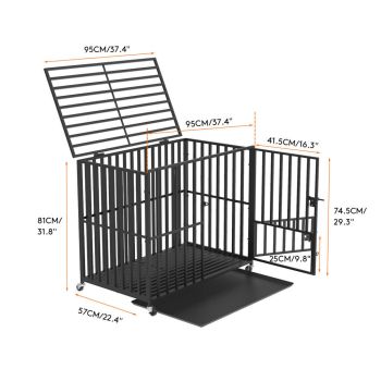 38 Heavy Duty Dog Cage Large XL XXL Pet Kennel on Wheels