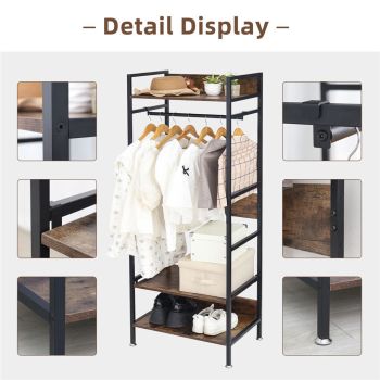 Metal Garment Rack Coat Stand MDF & Iron Organizer
