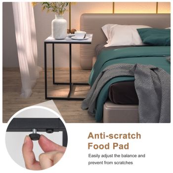 C Shape Sofa Side End Table Sintered Stone Black White