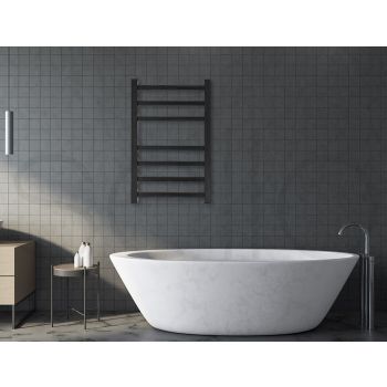 Aluminium Heated Towel Rail 7-Bar Electric Warmer Black