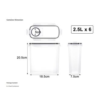 6PCS Food Storage Containers Kitchen Dry Pantry Organiser Airtight Lids